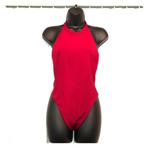 ♦️Red♦️halter top one piece swimsuit